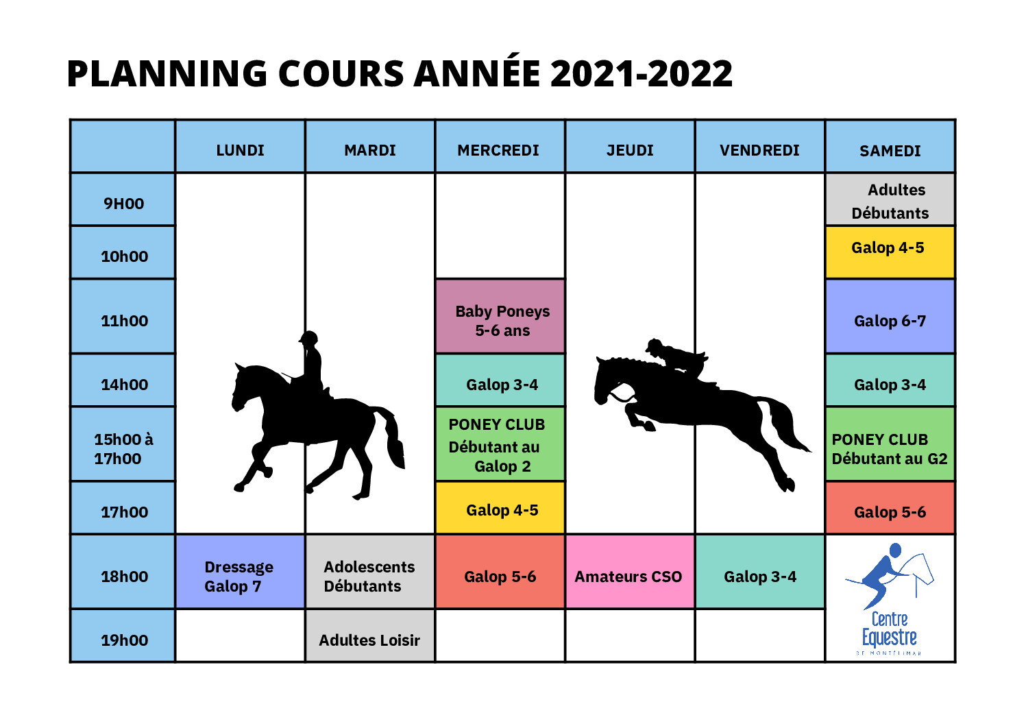 Planning Centre equestre de montélimar